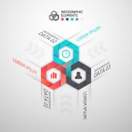 Modern business step origami style options banner N25