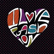 Fashion Typography Design Silhouette of hearts from words N2