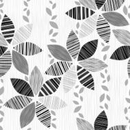 Monochrome seamless pattern of abstract flowers N7