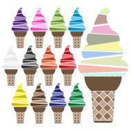 Vector set of ice cream icon N4