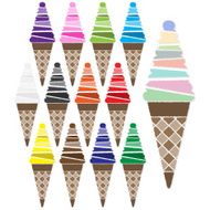 Vector set of ice cream icon N6