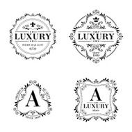 Luxury logo template ornament labels set N6