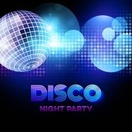Disco background with discoball Vector illustration N3