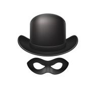 Bowler hat and eye mask in black design