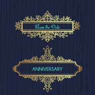 Floral design elements vintage dividers in black color