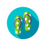 Flip Flops flat icon with long shadow N2