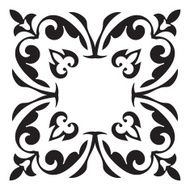 Hand drawing decorative tile frame Italian majolica style N12