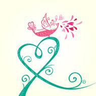 Bird and heart decoration N8