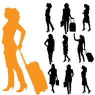 Vector silhouette of businesswoman N37