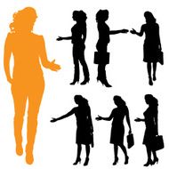 Vector silhouette of businesswoman N38
