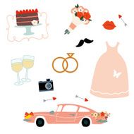Wedding illustrations set