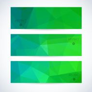 Abstract mosaic green banners set N8