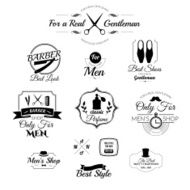 Set of vintage barber shop logo badges and design element N2