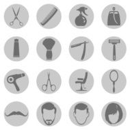 Vector Set of Barber Shop Icons N19