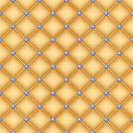 Seamless glam golden silk quilted background with sapphire pins