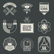 Retro design insignias logotypes school and science set