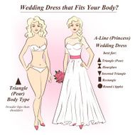 Woman in underwear and A-Line wedding dress