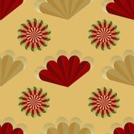 Vector bright seamless pattern with fans N2