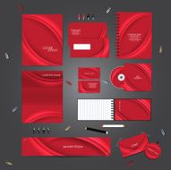 Stationery template design set with curves N3
