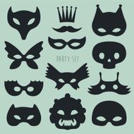 Set of Carnival Mask Vector Illustration