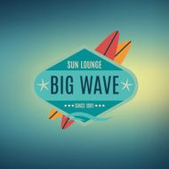 Vector Retro Style Surfing Labels Logos N6