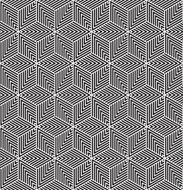 seamless black and white striped isometric pattern