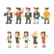 Flat design of party people set