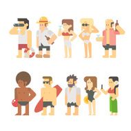 Flat design of beach people N2
