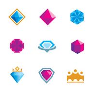 Royal luxury shine diamond gems symbol of king rocks logo