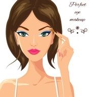 Attractive woman applying eyeshadow Fashion makeup and beauty