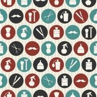 Barber shop vintage seamless vector pattern