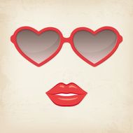 PrintWoman lips and glasses