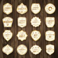 Set of Retro Gold Premium Quality Badges and Labels