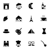 paris icons set vector illustration