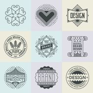 Assorted retro design insignias logotypes set 18 Vector vintage elements