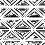 Hand drawn vector line triangle ornament grunge seamless pattern