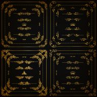 Vector set of gold decorative borders frame N26