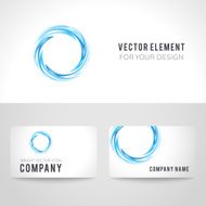 Business card template set abstract blue circle background Vector illustration N3