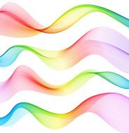 Set of Abstract smoke curved lines N2