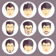 Vector set of stylish guys in modern flat design N8