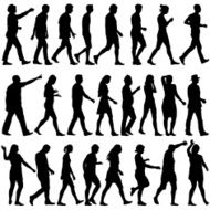 Black silhouettes of beautiful mans and womans N25