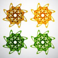 abstract colorful digital floral pattern icon for design
