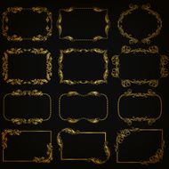 Vector set of gold decorative borders frame N27