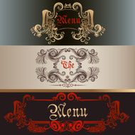 Set of antique menu designs luxury style N2