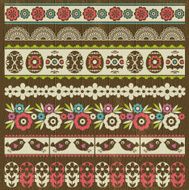 Set of Lace Paper with flower and easter eggs vector
