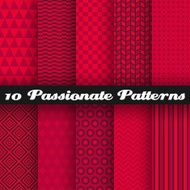 Passionate vector seamless patterns (tiling) Hot red color