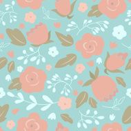 Seamless Floral Pattern with Roses N15