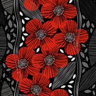 Seamless pattern with poppies Hand-drawn floral background N2