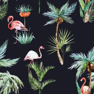 Watercolor palm pattern