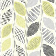 Seamless pattern of abstract leaves Hand-drawn floral background